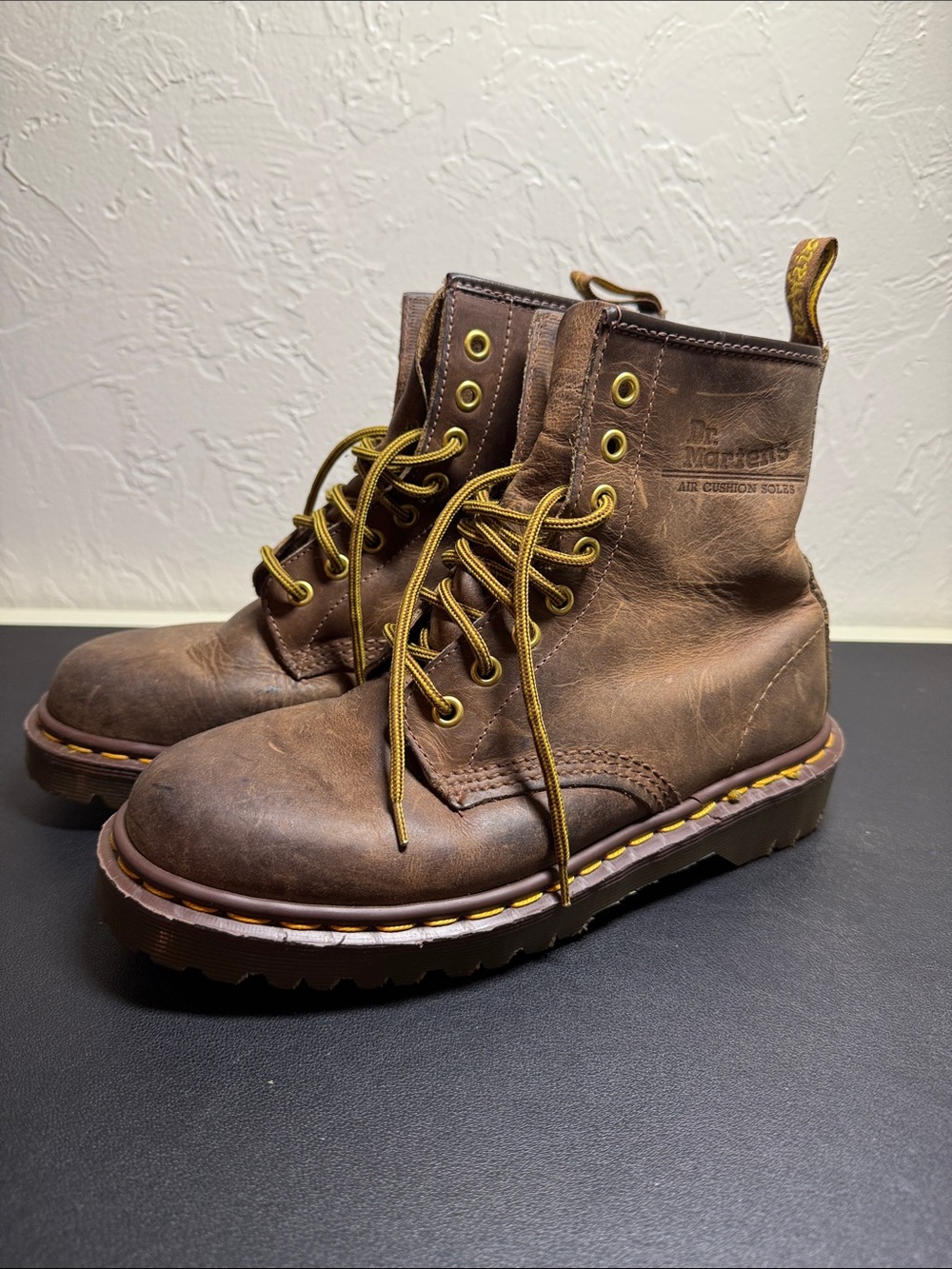 Dr. Martens 1460 Crazy Horse Leather Boots Brown Vintage US 7